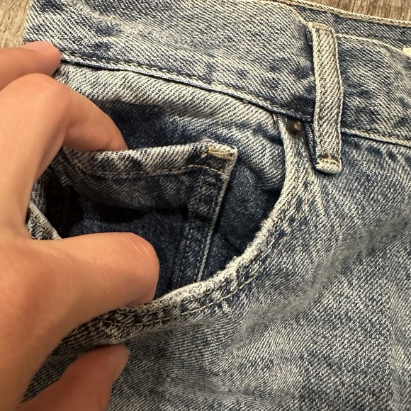 Pacsun Women High Rise Straight Blue Denim Jeans Size 30 Light Wash Buttons - Picture 8 of 13